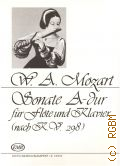 Mozart W. A., Sonate A dur fur Flote und Klavier (nach dem Flotenguartett KV 298) — Б.г.